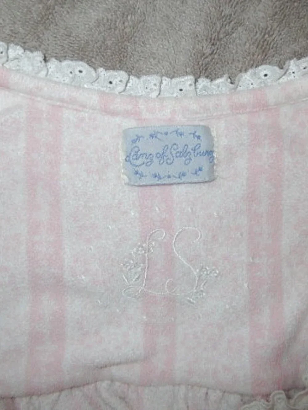 Lanz of Salzburg Micro Fleece Nightgown Size 1X Eyelet Ballet Grannycore Prairie
